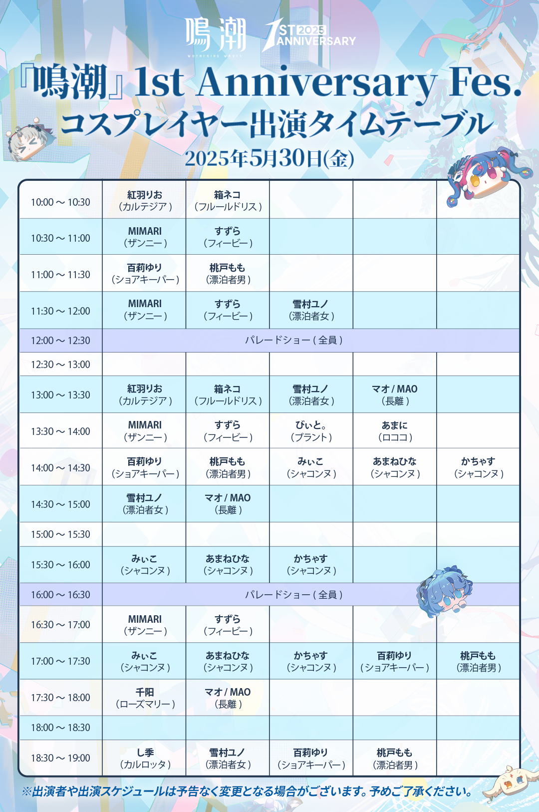 鳴潮 1st Anniversary Fes. 〜君と紡ぐ潮の調べ〜 1Fイベントの